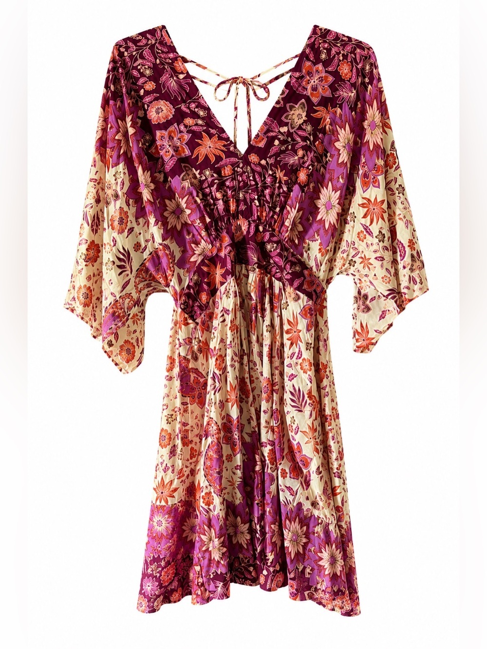 Floral pink boho Dress